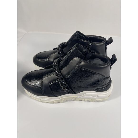 Marc Cain Shoes Women's Size 41 Black White Chunky Sole Sneaker Chain Detail New - Picture 3 of 10